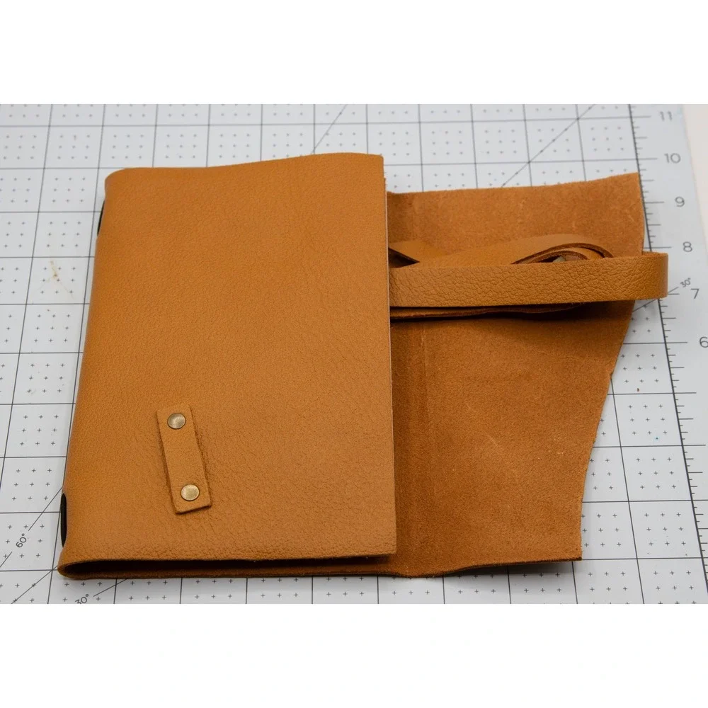 Portland Leather Goods Honey Tan Leather Wrap Journal Refillable Notebook Cover